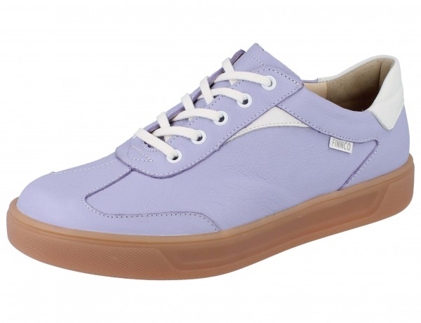 Lavendel lila weißer Finn Comfort Interalagos Damen Schnürsneaker mit gummifarbiger Sohle Wechselfußbett