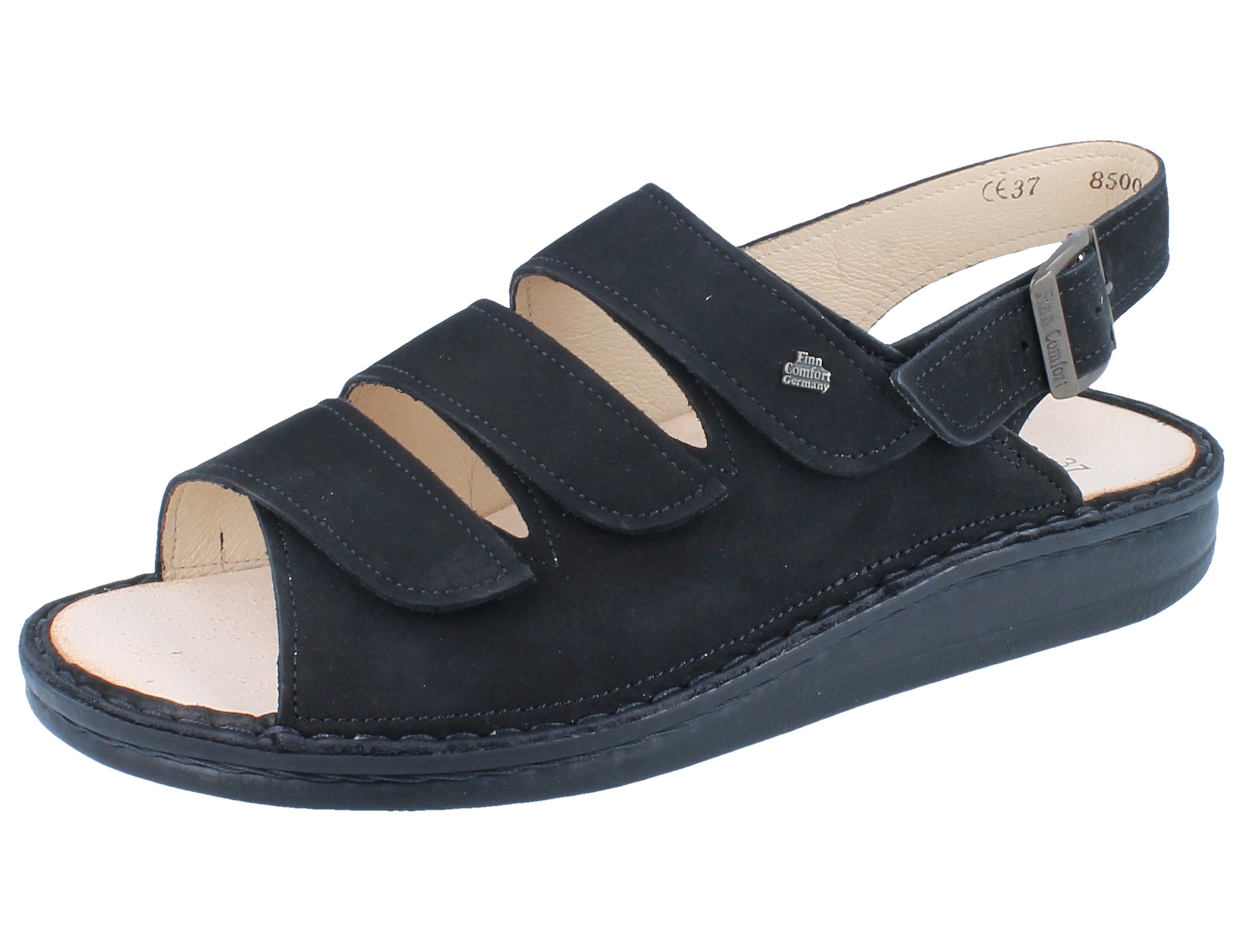 Finn Comfort Sylt Damen Sandale Schwarz Nubukleder Sandalen Damen