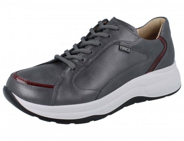 FINN COMFORT FINNCO Piccadilly Damen Halbschuhe grau anthrazit Glattleder