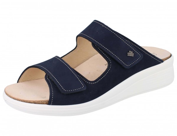 FINN COMFORT Morelia Damen Pantolette Hausschuhe blau indigo Nubukleder