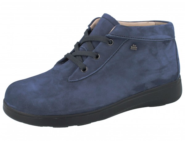 FINN COMFORT Spa Damen Halbschuhe Schnürschuh knöchelhoch blau royal Nabukleder